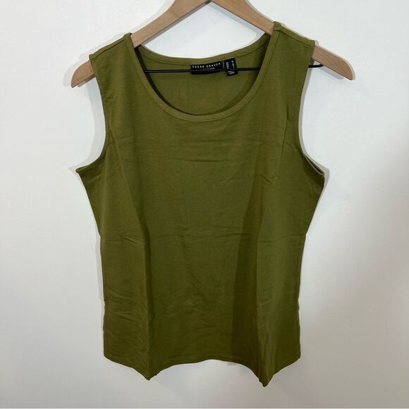 New Susan Graver Weekend Solid & Striped Cotton Modal Set of 2 Tops | Size M - Picture 7 of 13